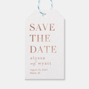 Lavish Glow Editable Colour Save The Date Tag
