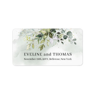 Lavish greenery foliage eucalyptus sage gold label