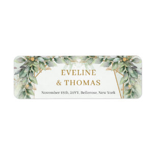 Lavish greenery foliage gold frame wedding