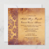 Lavish Lilac Grunge Damask Lace Wedding
