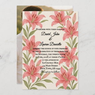 Lavish Lily Photo Wedding Invitation