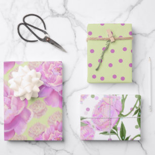 Lavish Peony on pale green Wrapping Paper Sheet