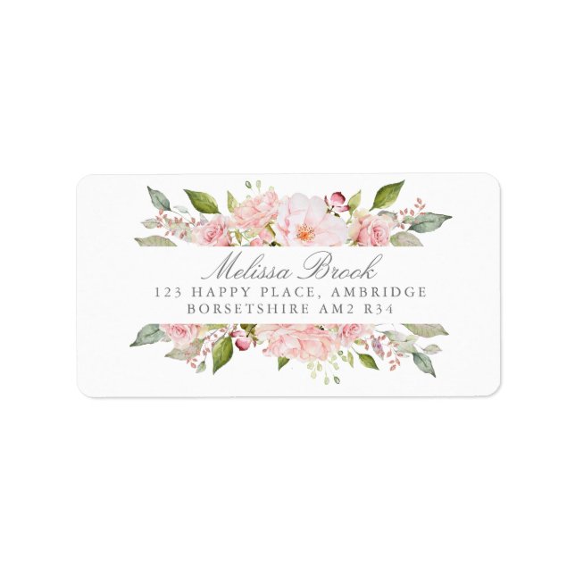 Lavish Pink Roses Personalised Address Label (Front)