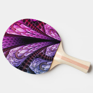 Lavish Purple Fractal Design Digital Art Ping Pong Paddle