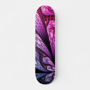 Lavish Purple Fractal Design Digital Art Skateboard