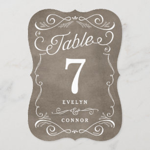 Lavish Scrolls Editable Colour Table Number Card