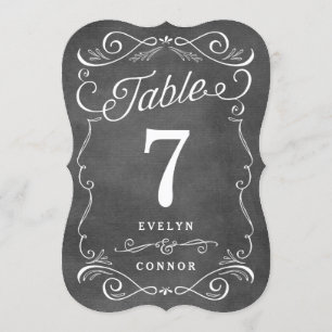 Lavish Scrolls Editable Colour Table Number Card