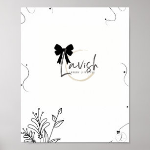 Lavish Signature Bow Floral Wall Poster Design