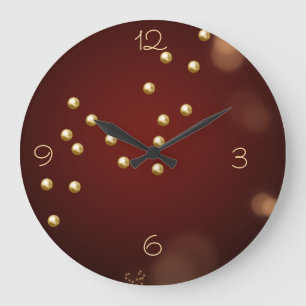Lavish Signature Mahogany Brown Gold Wall Clock