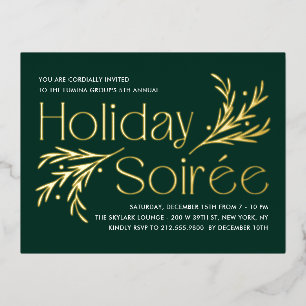 Lavish Soirée Foil Holiday Invitation Postcard