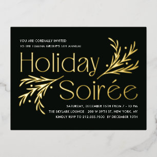 Lavish Soirée Foil Holiday Invitation Postcard