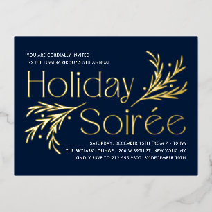 Lavish Soirée Foil Holiday Invitation Postcard