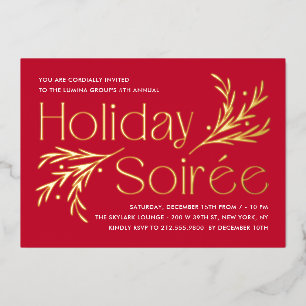 Lavish Soirée Foil Holiday Party Invitation