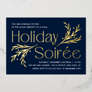 Lavish Soirée Foil Holiday Party Invitation