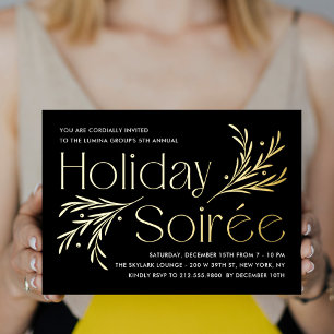 Lavish Soirée Foil Holiday Party Invitation