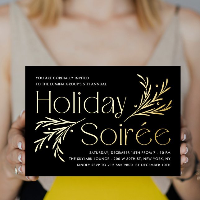 Lavish Soirée Foil Holiday Party Invitation (Creator Uploaded)