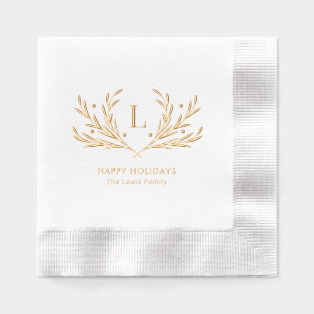 Lavish Soirée Holiday Party Foil Napkins (Front)