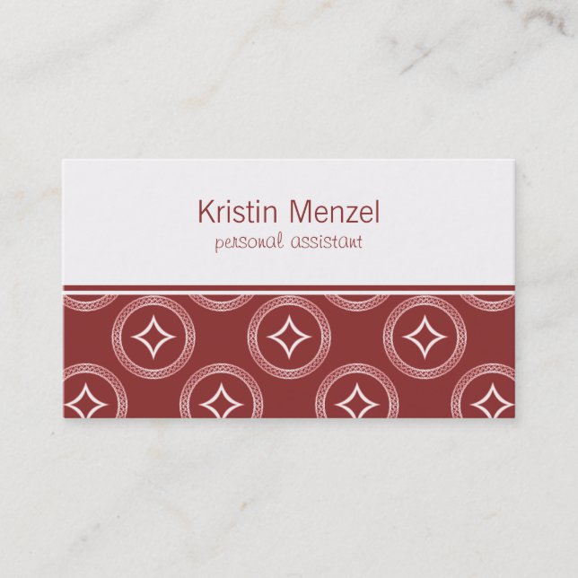 Lavishly Romantic Business Card, Maroon Business Card (Front)