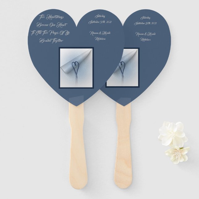 LavishlyOn 2 Heartstrings 2 Pages 1 Life Together Hand Fan (Front and Back)