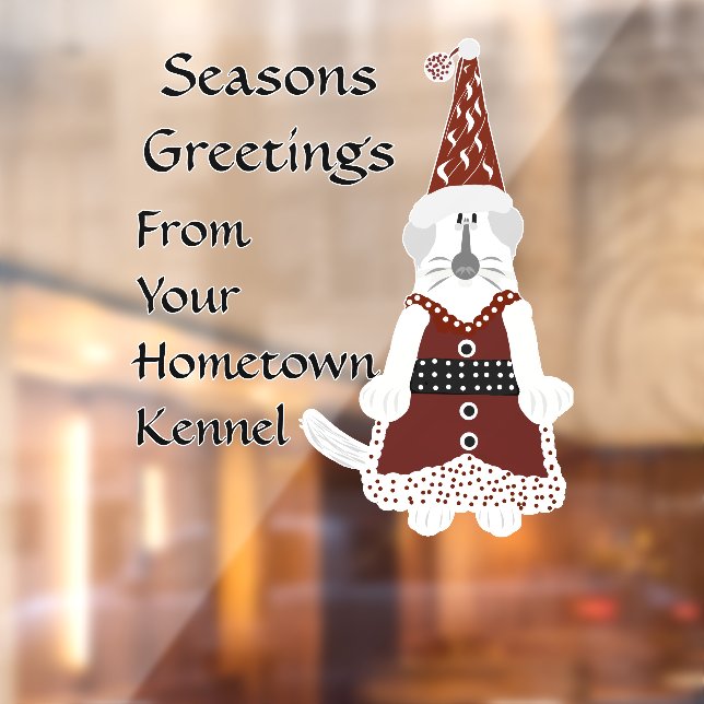 LavishlyOn Country Santa Puppy Christmas Knome  Window Cling (Sheet 2)