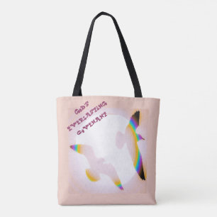 LavishlyOn Rainbow Birds Sun Sky Tote Bag