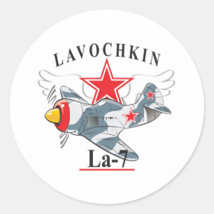 lavochkin la-7 classic round sticker