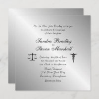 Law and Medicine Union Wedding Invitation