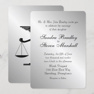 Law and Medicine Union Wedding Invitation