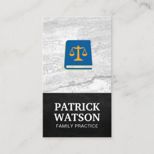 Law Book   Justice Scales   Slate Business Card