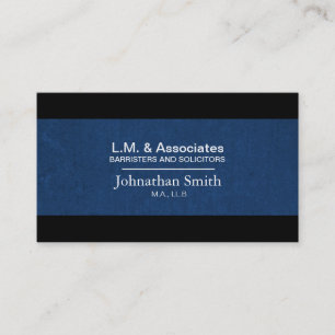 Law Business Card - Blue & Black Lawyer Attorney