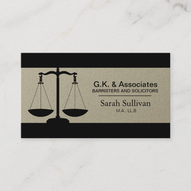 Law Business Card - Simple Pewter Lawyer Attorney (Front)