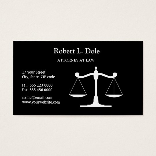 Law Businesscard Black Business Card