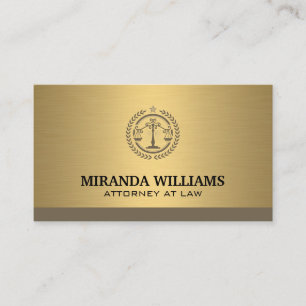 Law Corporate Logo   Gold Metallic Business Card