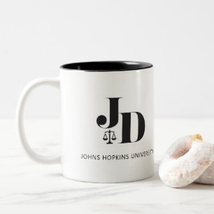 Law Degree Juris Doctor Law School Graduation Gift Two-Tone Coffee Mug