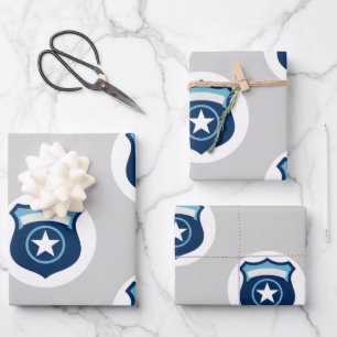 Law Enforcement Badge Wrapping Paper Sheet