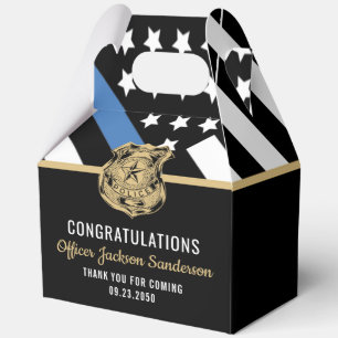 Law Enforcement Blue Line Police Retirement Party Favour Box