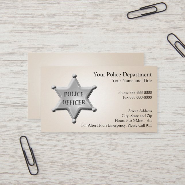 Law Enforcement Business Card (Front/Back In Situ)