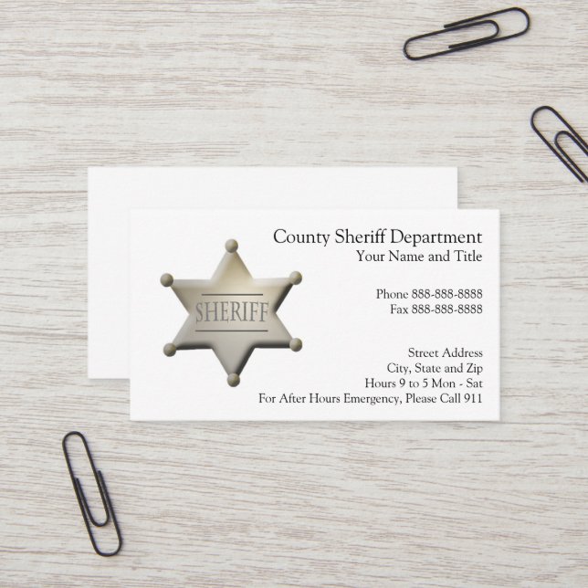 Law Enforcement Business Card (Front/Back In Situ)