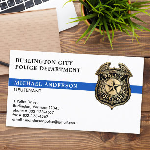 Law Enforcement Custom Logo Badge Police Officer Business Card