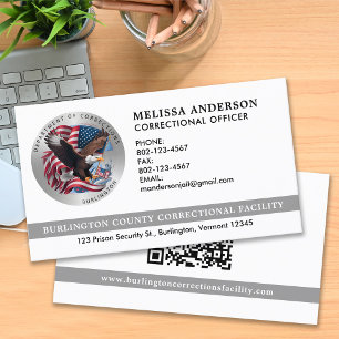 Law Enforcement Custom Logo Corrections Officer Business Card