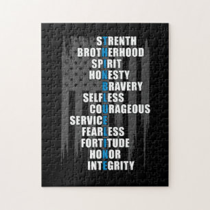 Law Enforcement Flag Police Appreciation Blue Line Jigsaw Puzzle