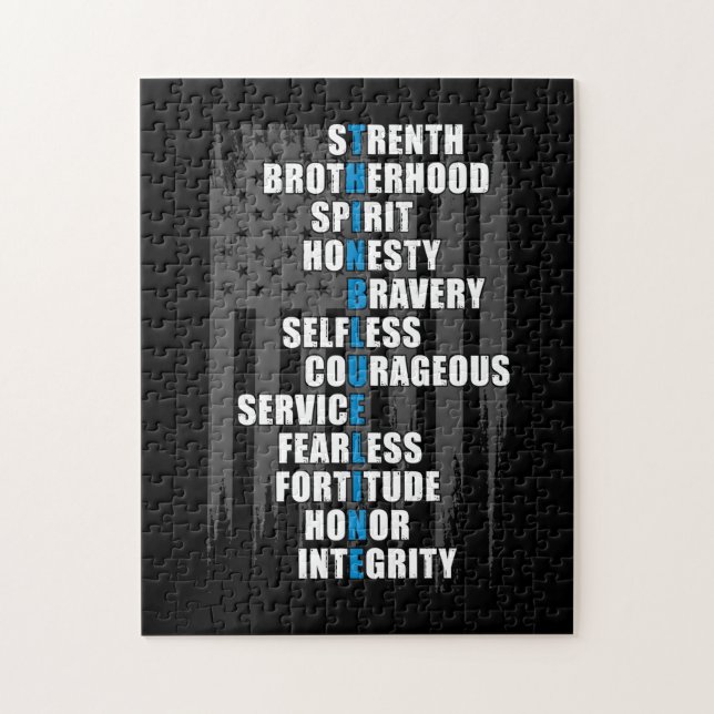Law Enforcement Flag Police Appreciation Blue Line Jigsaw Puzzle (Vertical)