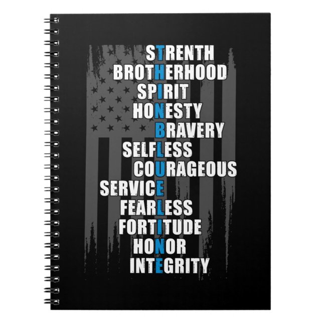 Law Enforcement Flag Police Appreciation Blue Line Notebook (Front)