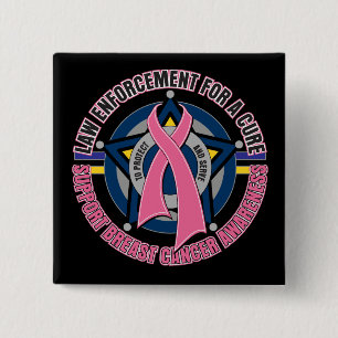 Law Enforcement For A Cure Breast Cancer 15 Cm Square Badge