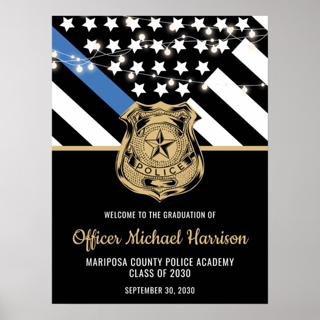 Law Enforcement Officer Police Graduation Welcome Poster (Front)