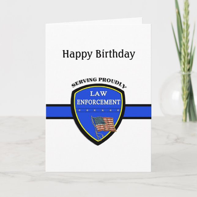 Law Enforcement Police Birthday Card (Front)