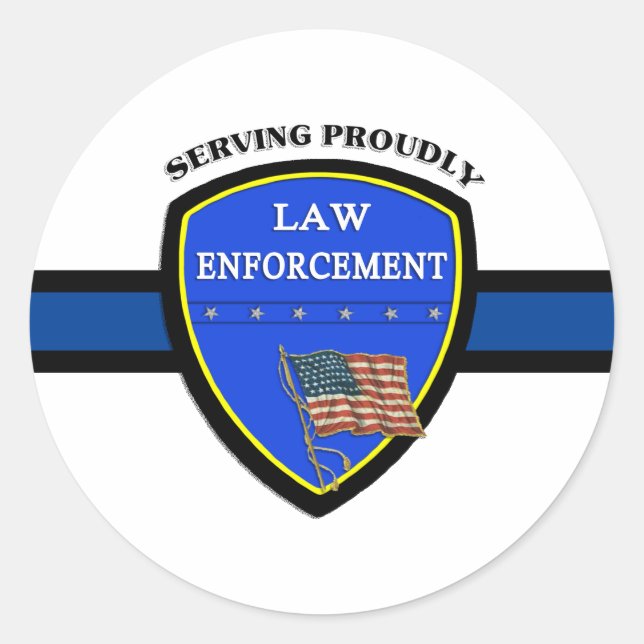 Law Enforcement Police   Classic Round Sticker (Front)