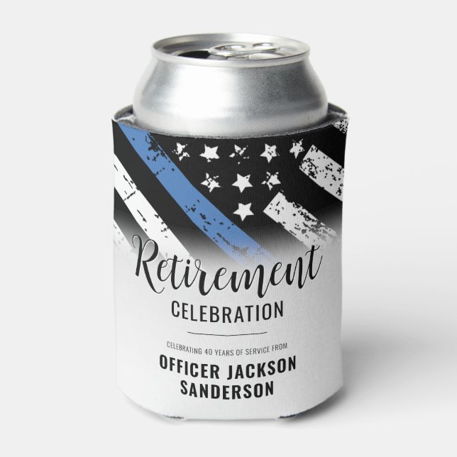 Law Enforcement Police Department Retirement Party Can Cooler (Can Front)