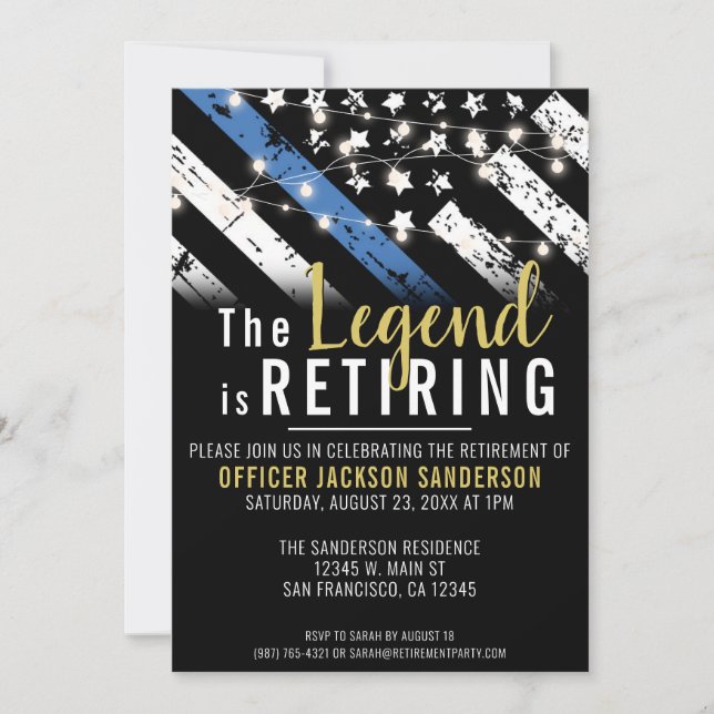 Law Enforcement Police Department Retirement Party Invitation (Front)