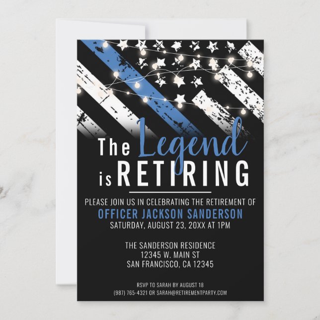 Law Enforcement Police Department Retirement Party Invitation (Front)